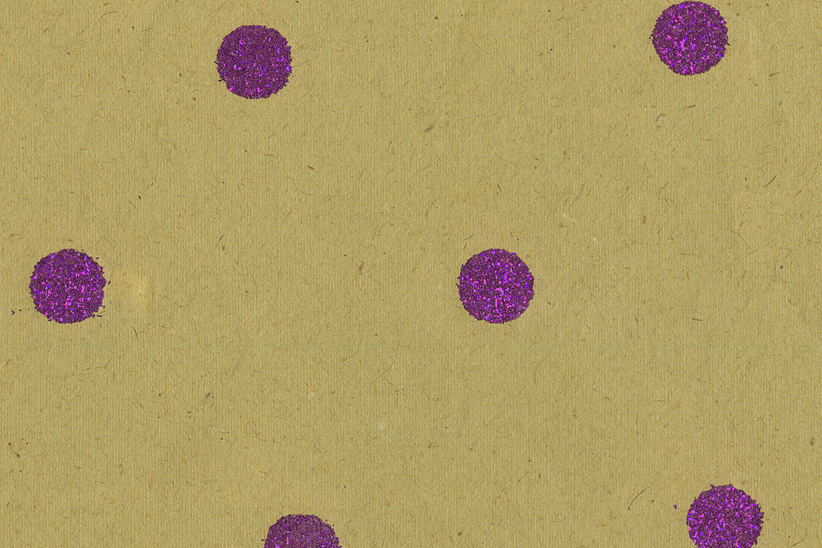 Glitter Dots: Magenta on Mustard Handmade | Rickshaw Recycle