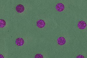 Glitter Dots: Magenta on Ivy Green Handmade | Rickshaw Recycle