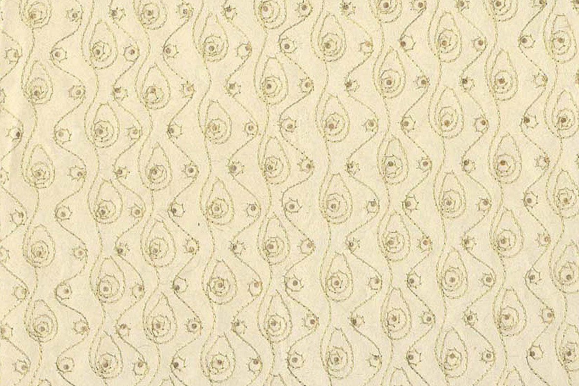 Dots with Ogee Column Stitch: Gold on Natural | Rickshaw Recycle