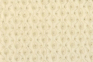 Dots with Ogee Column Stitch: Gold on Natural | Rickshaw Recycle