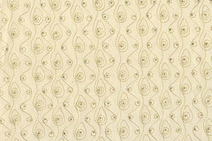 Dots with Ogee Column Stitch: Gold on Natural | Rickshaw Recycle
