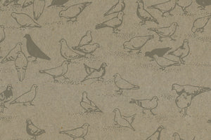 Pigeons Brown on Gray Denim Handmade Paper | Rickshaw Recycle