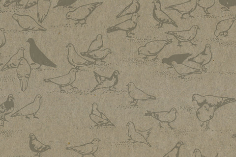 Pigeons Brown on Gray Denim Handmade Paper | Rickshaw Recycle