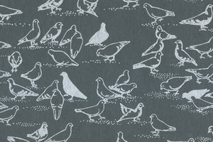 Silver On Dark Blue Pigeons Printed Handmade Paper Online