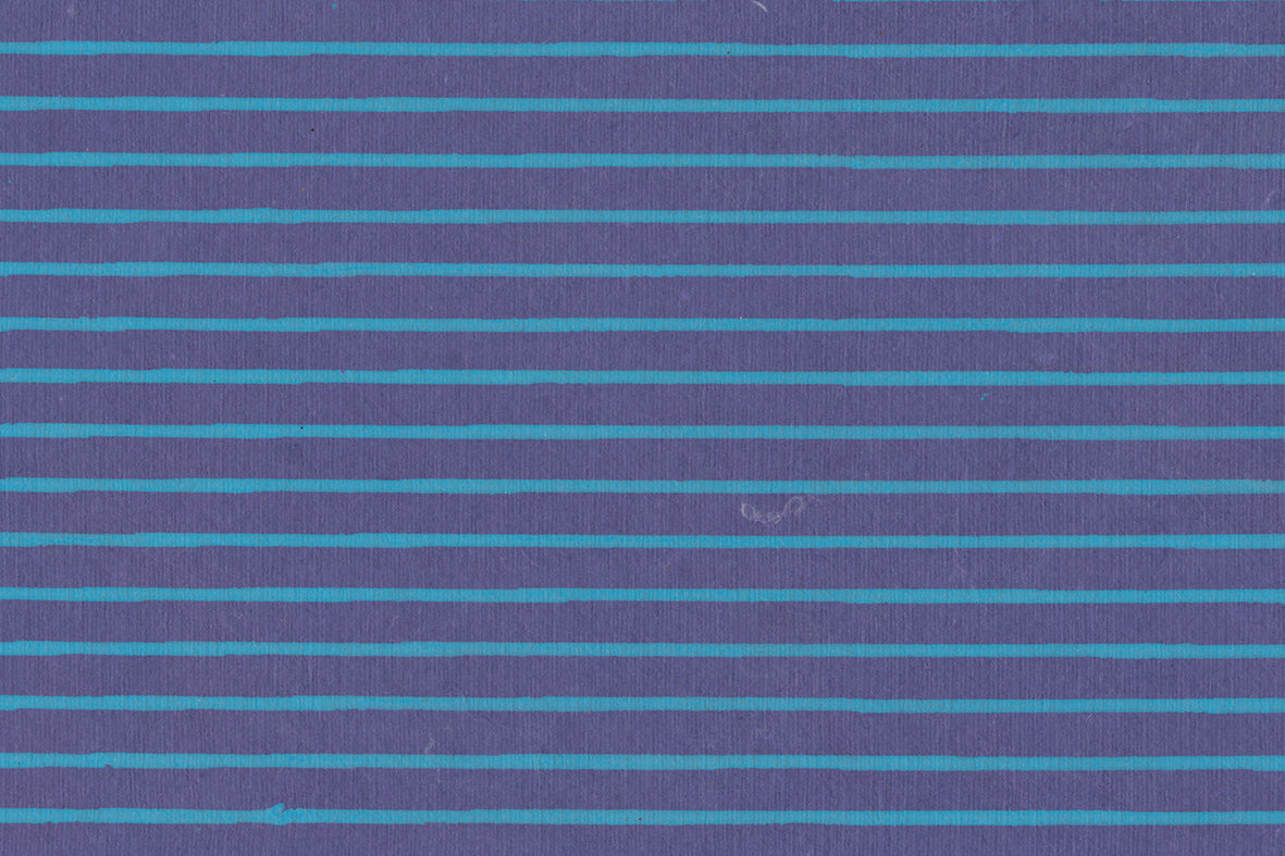 Stripes Cyan on Purple Blue Handmade Paper | Rickshaw Recycle