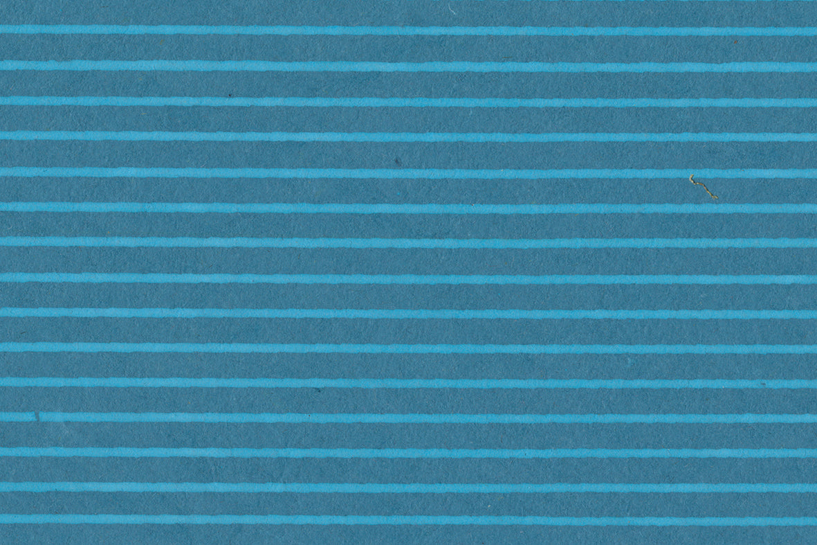 Stripes Blue on Medium Blue Handmade Paper | Rickshaw Recycle