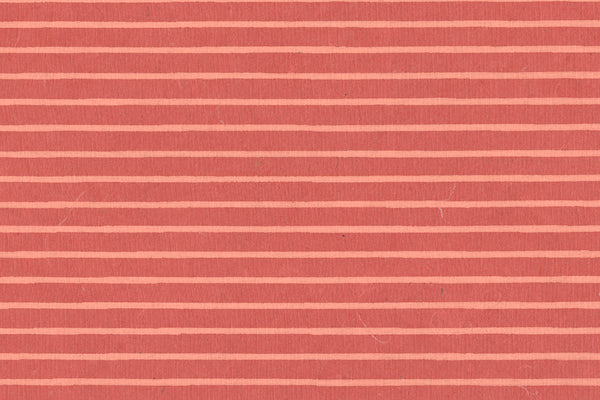 PL Stripes Blossom-TomatoRed Printed Handmade Paper ~100gsm 50X70cm