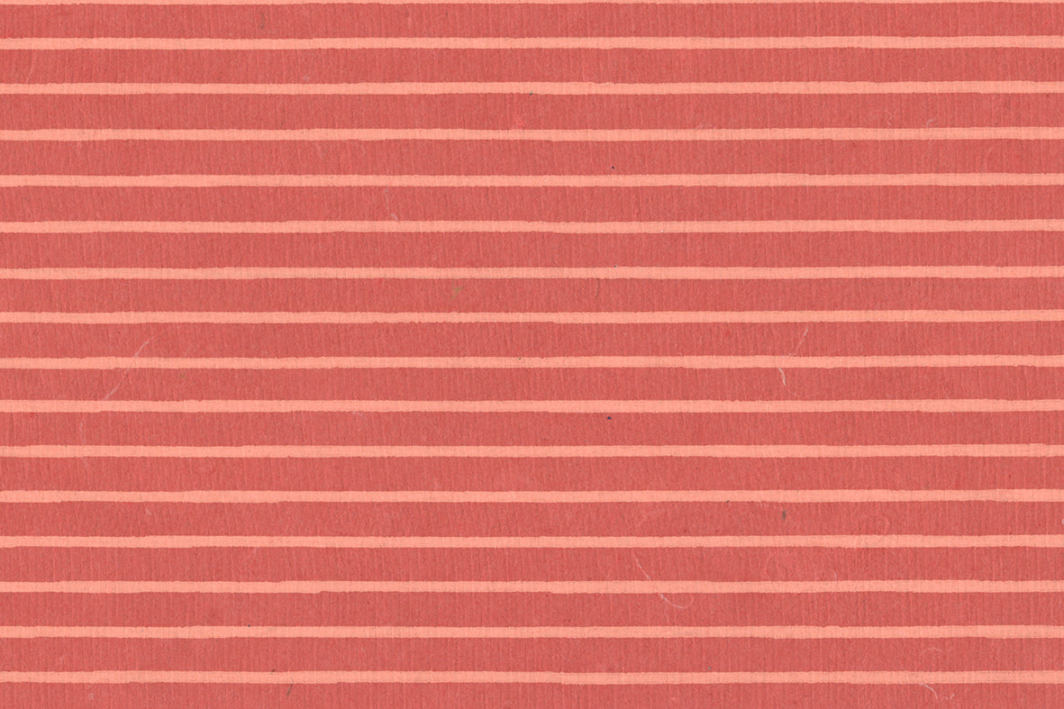 Blossom On Tomato Red Stripes Printed Handmade Paper Online
