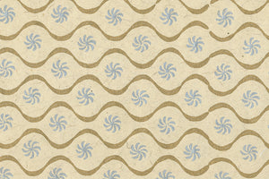 Gold Ogee Silver Star Jute Ecru Handmade Paper | Rickshaw Recycle