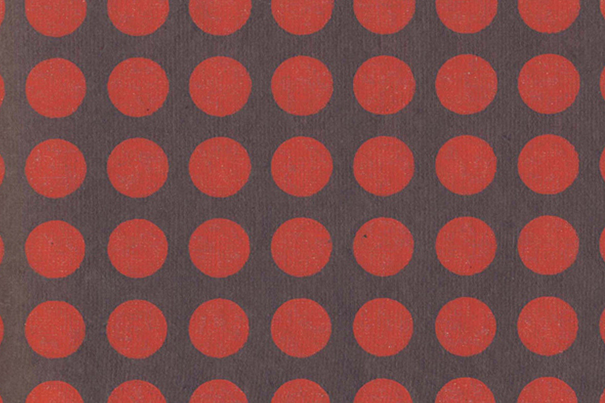 Polka Grid Red on Puce Brown Handmade Paper | Rickshaw Recycle