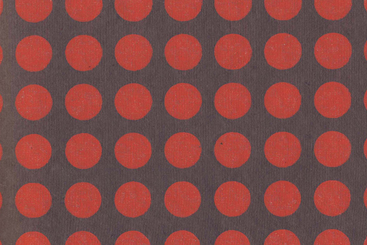 Red On Puce Brown Polka Grid Printed Handmade Paper Online