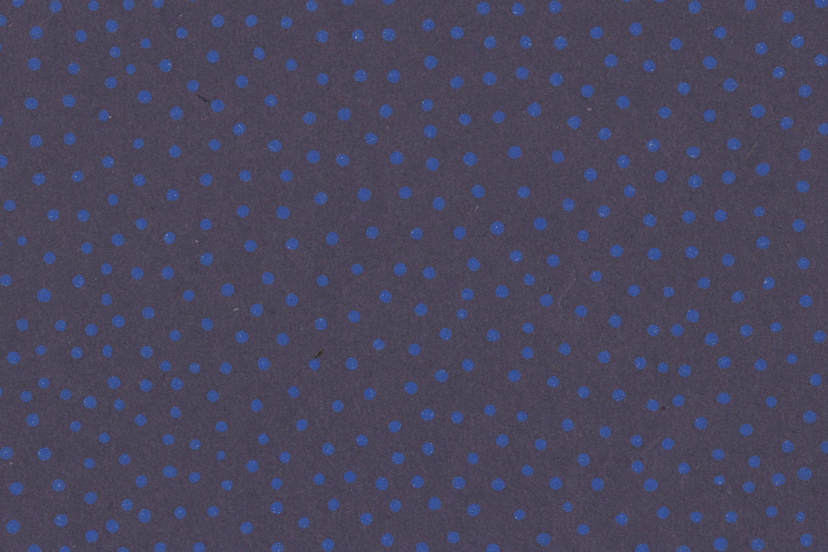 Raidana Dots Blue on Aubergine Handmade Paper | Rickshaw Recycle