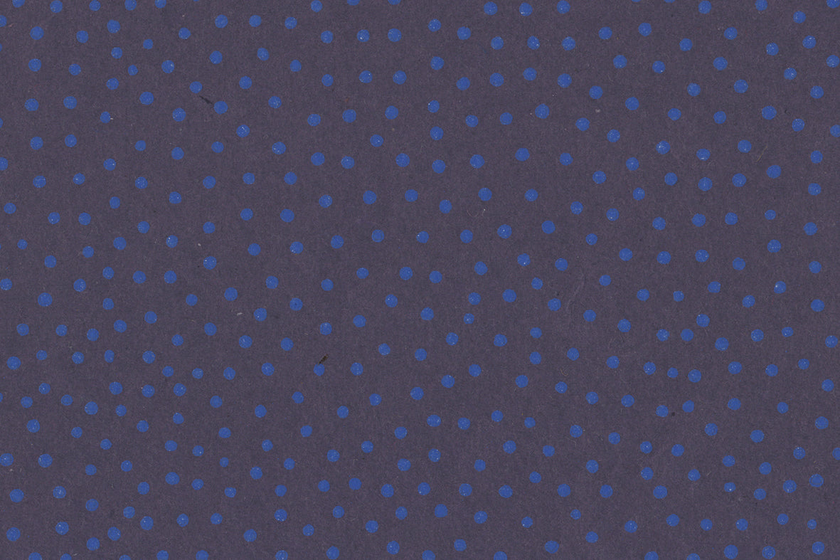 Raidana Dots Blue on Aubergine Handmade Paper | Rickshaw Recycle