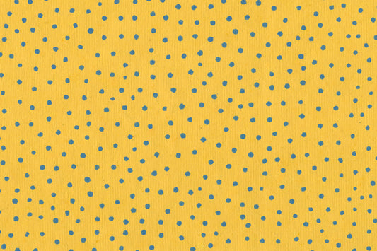 Blue On Yellow Raidana Dots Printed Handmade Paper Online