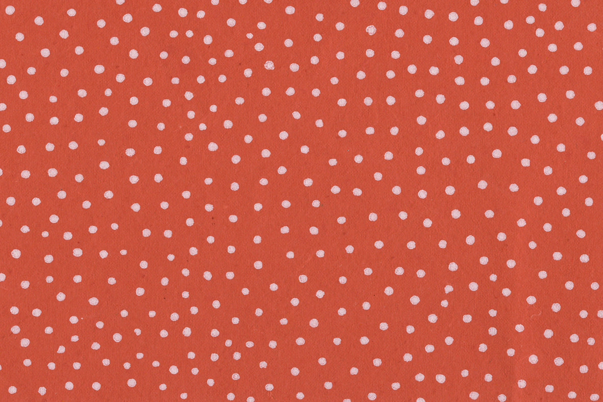 White On Red Raidana Dots Printed Handmade Paper Online
