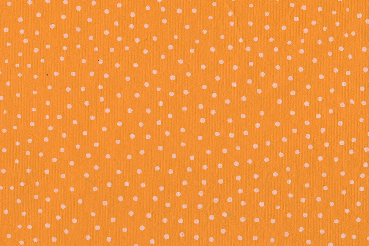 Raidana Dots White on Orange Handmade Paper | Rickshaw Recycle