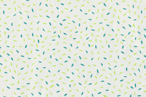 Rice Grains: Lime & Green on White Handmade Paper