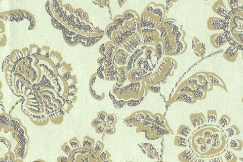 Beige on Blue Etched Floral Printed Handmade Paper Online