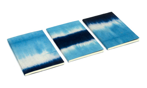 Dip dyed Soft cover Notebooks, Set of 3, D6, Blank pages