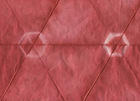 Hex Grid Dyed Red On Natural Daphne Handmade Paper Gift Wrap Online