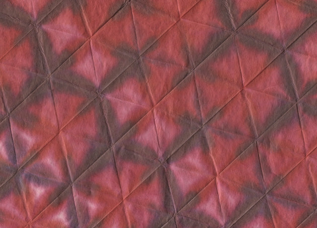 Floral Hex Grid Dyed: Red Violet on Natural Daphne Paper
