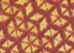 Floral Hex Grid Dyed: Yellow Red on Natural Daphne Paper