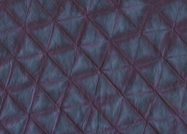 Floral Hex Grid Dyed: Navy Purple on Natural Daphne Paper