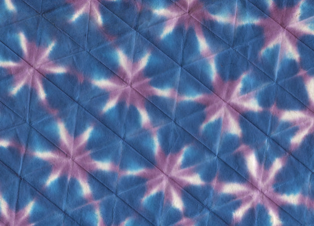 Floral Hex Grid Dyed: Magenta Phirozi on Natural Daphne