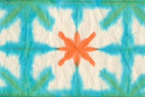 Orange & Turquoise Stars Dyed Texture Handmade Paper Online