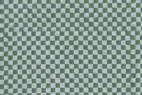 White on Forest Green Checker Grid Printed Handmade Paper Online
