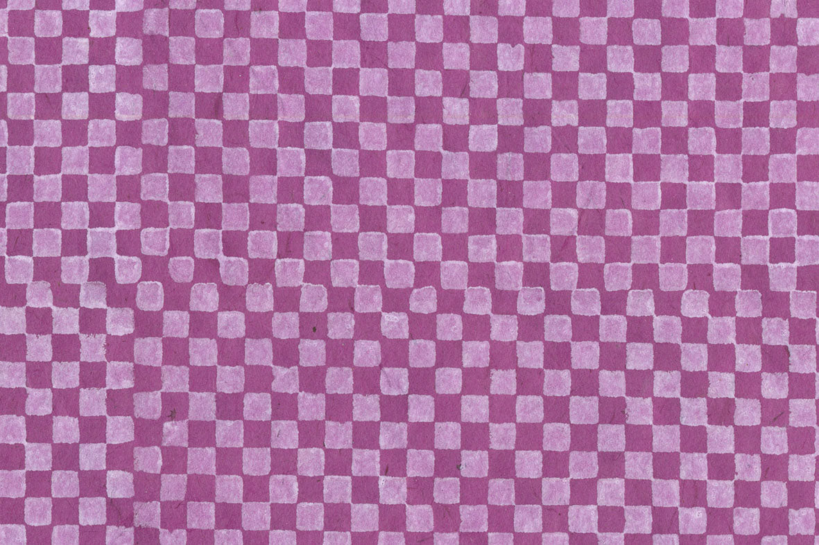 White on Magenta Checker Grid Printed Handmade Paper Online