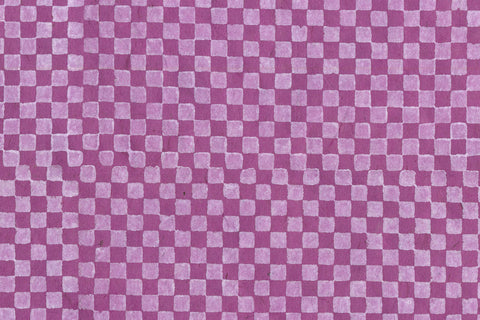 Checker Grid White on Magenta Handmade Paper | Rickshaw Recycle