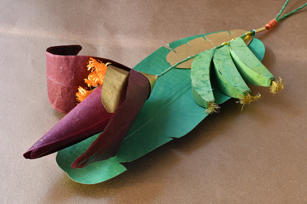 Paper Banana Flower and Leaf Hanging Online