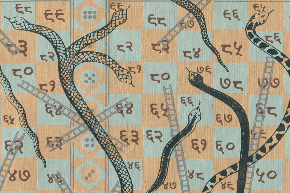 Soft Apricoat Snake & Ladders Games Printed Handmade Paper Online