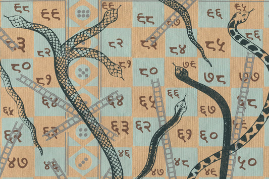 Soft Apricoat Snake & Ladders Games Printed Handmade Paper Online