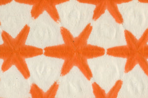 Hex Grid Stars Dyed Orange on Daphne Paper | Rickshaw Recycle