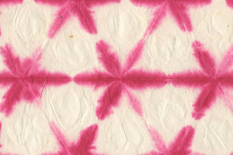 Hex Grid Stars Dyed Pink on Daphne Handmade Paper | Rickshaw Recycle