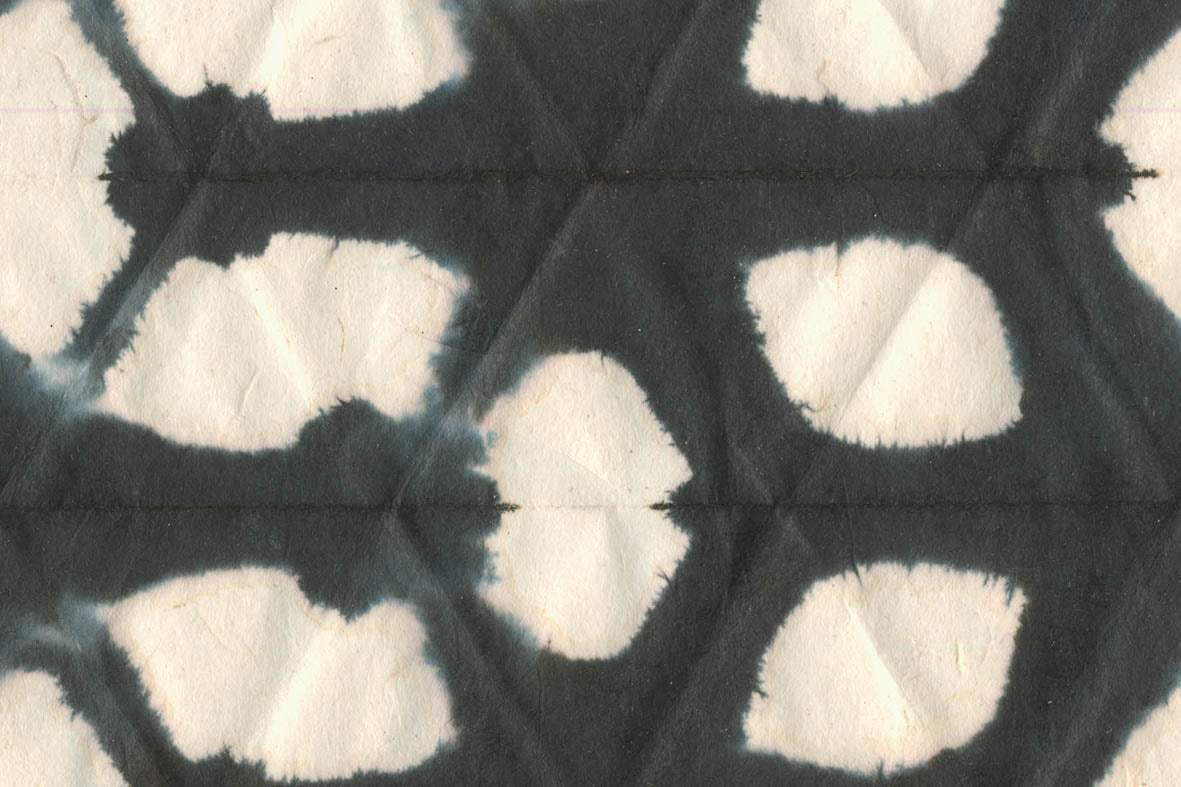 Black on Daphne Dense Hex Grid Dyed Texture Handmade Paper Online