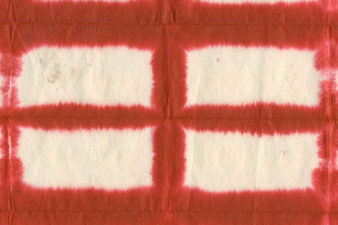 Rectangular Grid Dyed Red on Natural Paper | Rickshaw Recycle