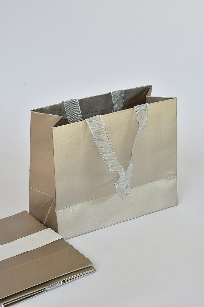  Metallic Champagne Handmade Paper Gift Bags Medium 7.5x10 Online