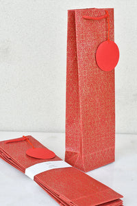 Miniature Books Print Red Gift Bags Bottle
