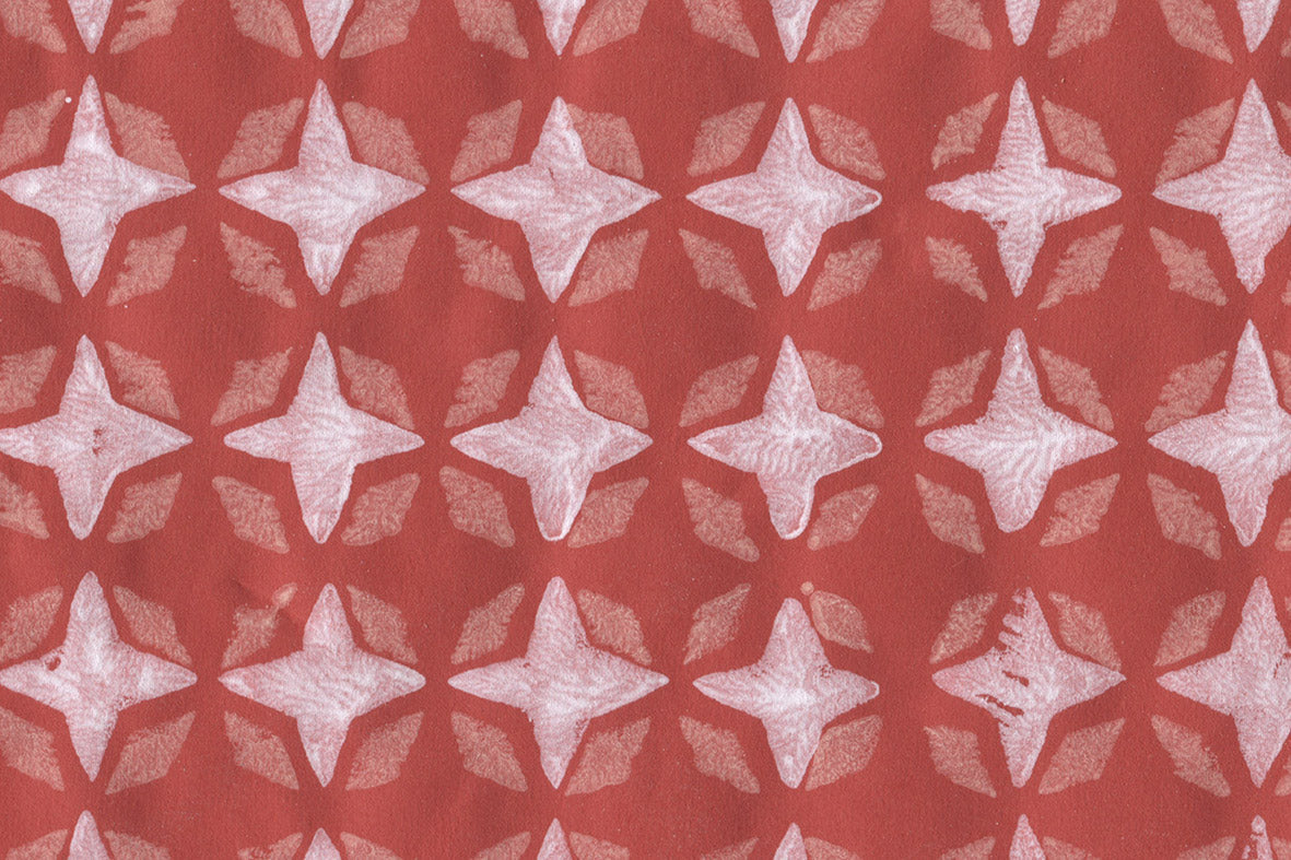 4 Petal Lattice Red & White on Signal Red HMP | Rickshaw Recycle