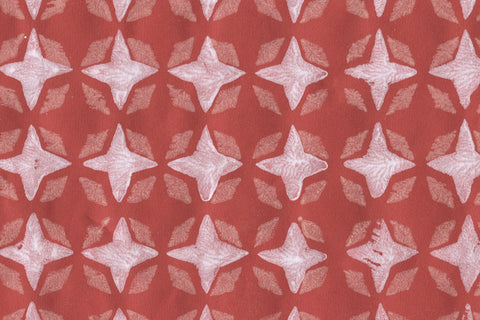 4 Petal Lattice Red & White on Signal Red HMP | Rickshaw Recycle