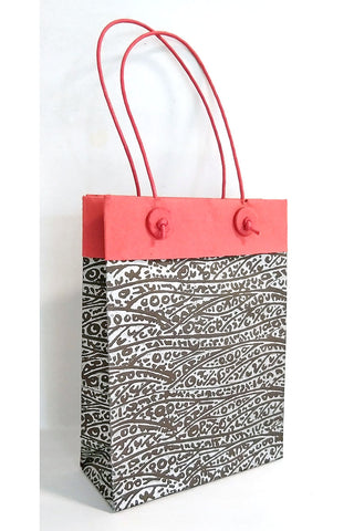 Block Print Jewelled Texture Small Handmade Paper Gift Bags Online