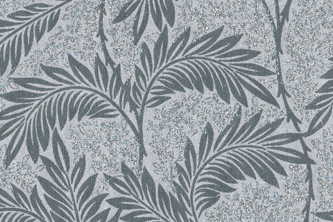 Gray & Silver Glitter on Gray Leaves & Foliage Printed Handmade Paper Online