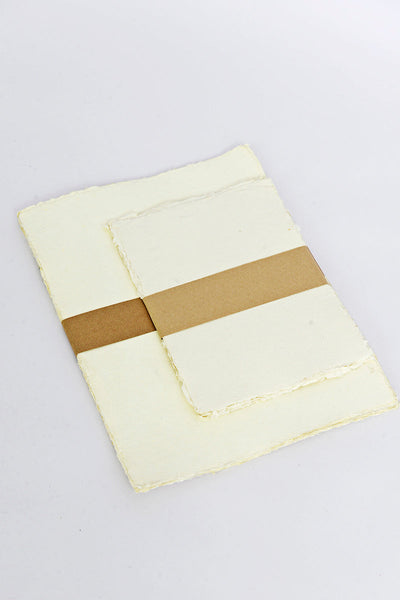Warm White Deckle Edged Artists Handmade Paper Set of 20 Online