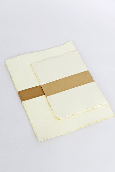 Ivory White Deckle Edged Artists' Paper, Set of 10