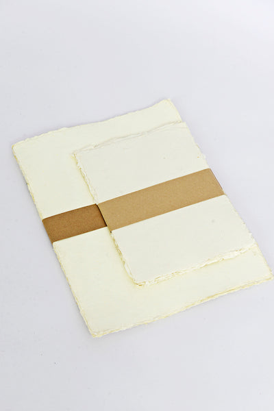 Warm White Deckle Edged Artists Handmade Paper Set of 10 Online