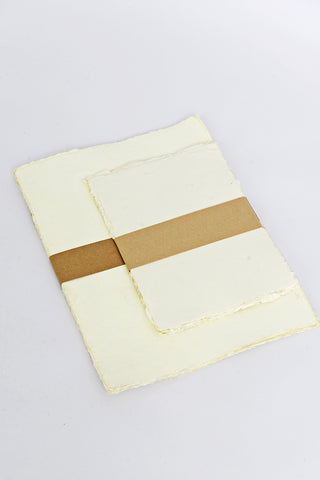 Warm White Deckle Edged Artists' Paper, Set of 10