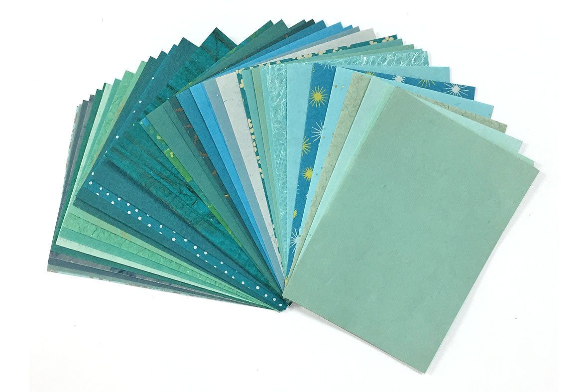 A6 unicolour pack: Assorted handmade paper | Rickshaw Recycle